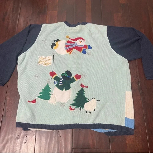 The Quacker Fatory Christmas Winter Cardigan Buttons Snowmen 3XL - Picture 9 of 10